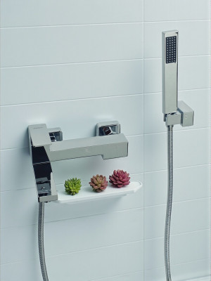 Bateria wannowa natryskowa prysznicowa QATRO chrom (składana wylewka)