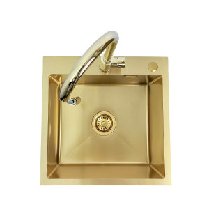 Zlewozmywak stalowy STELLMAN 5050 Gold z Baterią AFINO