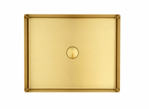 Umywalka prostokątna stalowa nablatowa 50x40 złota PVD