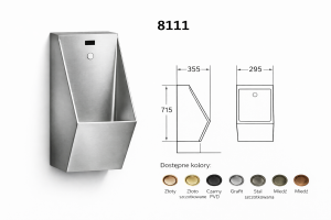 Pisuar bezdotykowy Stalowy 8111S 304 PVD z fotokomórką