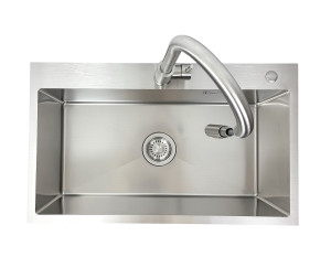 Zlewozmywak stalowy STEEL 7545 z Baterią AFINO