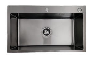 Zlewozmywak stalowy jedno komorowy STEEL 7545 czarny (OUTLET6)