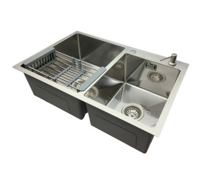 Zlewozmywak 7549 inox + Dozownik + Koszyk teleskopowy