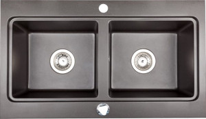 Zlewozmywak granitowy NUBIRU 20 czarny metalik