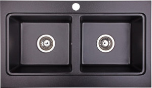 Zlewozmywak granitowy NUBIRU 20 czarny nakrapiany