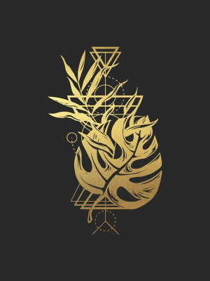 Złoty Plakat Monstera