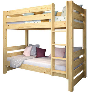 Drewniane łóżko piętrowe - Jan 90x200  | Lite drewno sosnowe | Tartak Meble