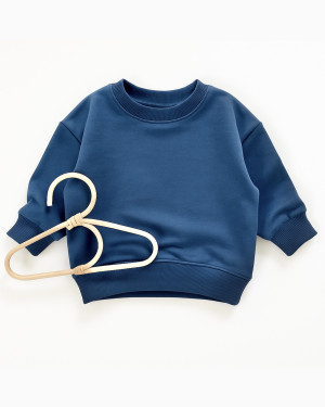 Bluza bawełniana dresowa oversize w kolorze granatowym dla dzieci