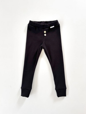Legginsy czarne prążkowane dla dzieci