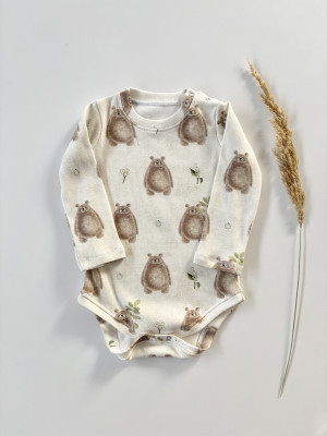 Body bawełniane beżowe w misie sweet bears dla chłopca