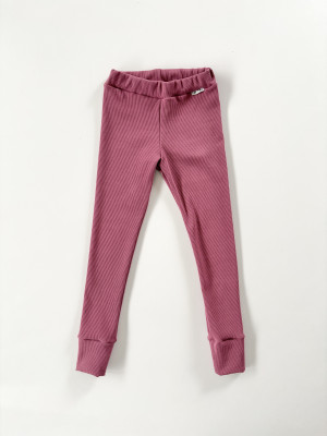 Legginsy bawełniane w kolorze malaga basic dla dziewczynki