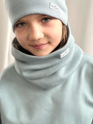 Czapka bawełniany jasnoniebieski dusty blue dla dzieci