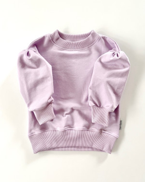 Bluza bawełniana z bufkami w kolorze lila dla dziewczynki