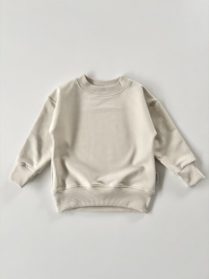 Bluza bawełniana oversize beżowa dla chłopca
