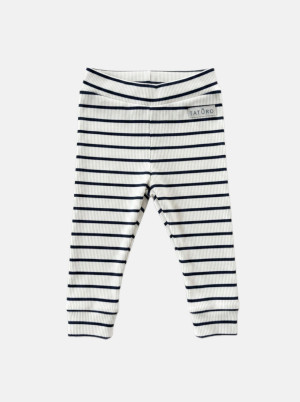 Legginsy bawełniane prążkowane w paski dla dziewczynki