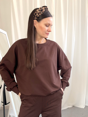 Bluza damska oversize kakao