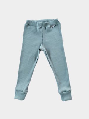 Legginsy bawełniane jasnoniebieskie dusty blue dla dziewczynki