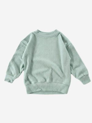 Bluza bawełniana prążkowana oversize miętowa dla chłopca