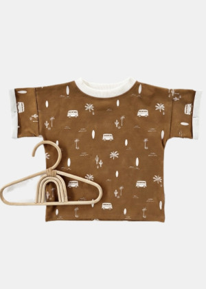 T-shirt bawełniany karmelowy dla chłopca