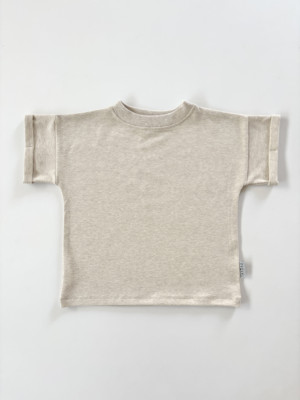 T-shirt beżowy bawełniany dla chłopca