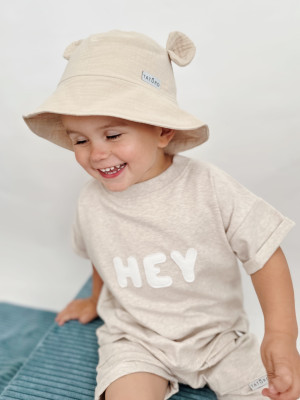 T-shirt beżowy bawełniany dla chłopca