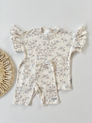 Komplet t-shirt motyl +kolarki petit rose blue