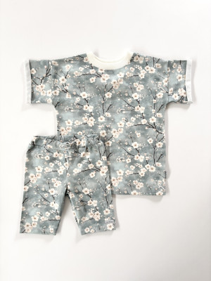 Komplet white flower t-shirt + kolarki