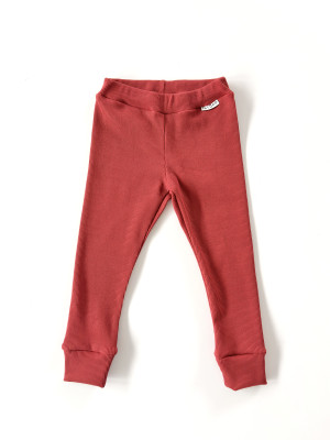 Legginsy basic prążkowane chili