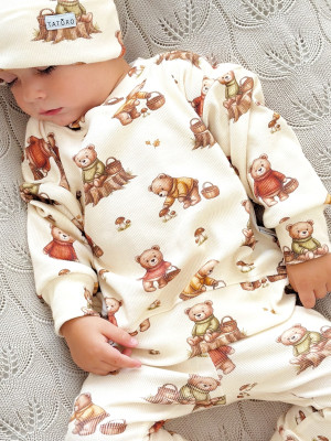 Bluza oversize prążkowana forest bear