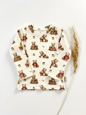 Longsleeve prążkowany forest bear