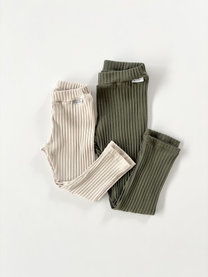 Legginsy bawełniane prążkowane basic dla chłopca