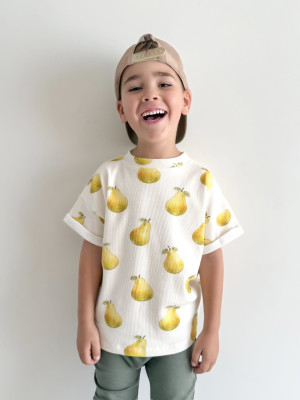 T-shirt prążkowany gruszki