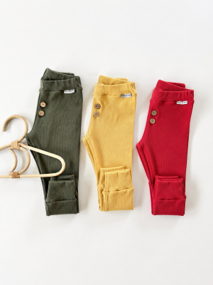 Legginsy bawełniane prążkowane classic dla dziewczynki