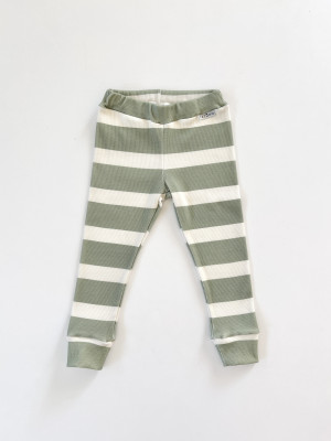 Legginsy prążkowane strips green