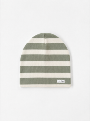 Czapka prążkowana strips green