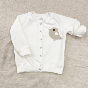 Bluza ecru rozpinana z naszywką dla dzieci