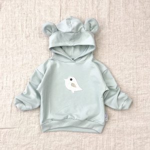 Bluza miętowa z uszami na kapturze dla dzieci