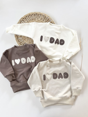 Bluza bawełniana z napisem „I love dad” dla dzieci