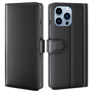 Äkta Läderfodral iPhone 14 Pro Svart
