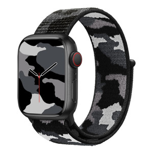 Nylonarmband Apple Watch 42/44/45/49 mm Kamouflage Grå