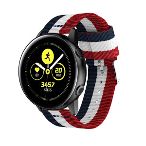 Nylonarmband Samsung Galaxy Watch Active Blå/Vit/Röd