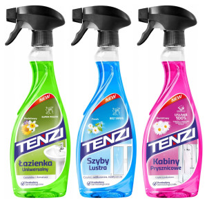 TENZI HOME PRO Zestaw płynów do sprzątania czyszczenia łazienki 3x500ml Profesjonalny zestaw do każdej łazienki