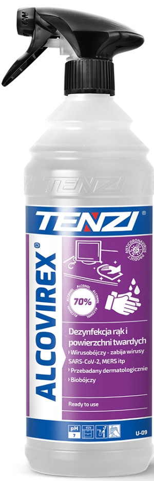 TENZI ALCOVIREX płyn do dezynfekcji rąk i powierzchni 1L wirusobójczy płyn do dezynfekcji rąk i powierzchni Alc. 70%