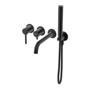 Emporia Fly 03032bm Bateria Wannowa Podtynkowa , 4-otworowa Z Boxem I Zestawem Prysznicowym , Czarny Mat