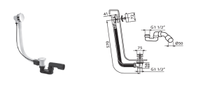 Vedo Minimalista I 246m/60ch Przelew Wannowy Z Korkiem Automatycznym 60 Chrom