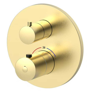 Emporia Ori 08043gn Bateria Wannowo-prysznicowa Termostatyczna , Podtynkowa , Z Boxem 3-wyjściowym , Złoty Szczotkowany