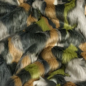 Konsultacje z krawcową - Tkanina futerkowa futro wzór łaty kolor szary TextileClub 