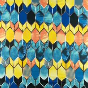 Konsultacje z krawcową - Dzianina ity wzór geometryczny kolorowy TextileClub 