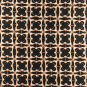 Konsultacje z krawcową - Szyfon jedwabny wzór geometryczny kolor czarny TextileClub 