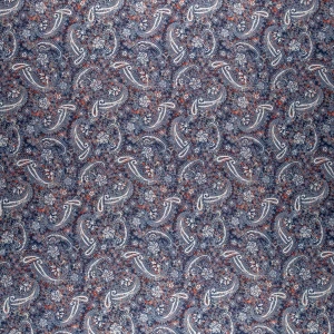 Konsultacje z krawcową - Szyfon jedwabny wzór paisley kolor granatowy TextileClub 